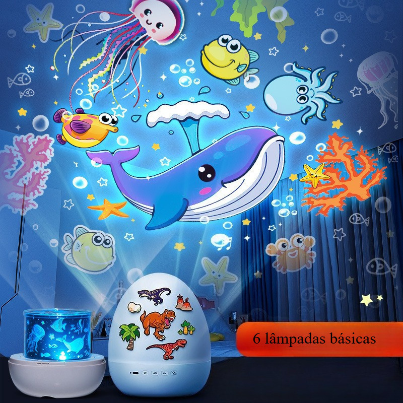 Lâmpada Projetora de Animais LED RGB com Rotação de 360 Graus °         Luz Noturna Decorativa para Quarto Infantil 2841