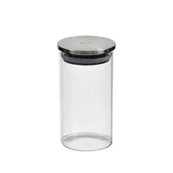 Pote Redondo de Vidro com Tampa de Inox 400ml Kenya