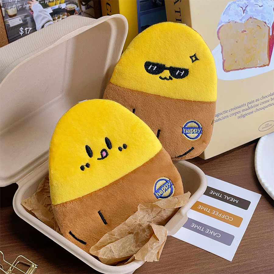 Carteira Fofa De Batata Doce De Pelúcia Batom Bolsa De Armazenamento De Cabo De Dados