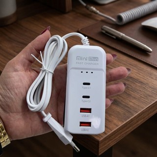 Carregador de Mesa Universal Turbo 66W Tipo C USB Bivolt Ideal Para Viagem e Trabalho