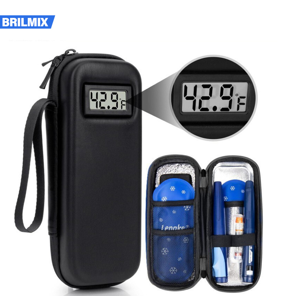 Bolsa Térmica para Insulina com Display de Temperatura, Estojo Refrigerante para Caneta de Insulina e Medicamentos