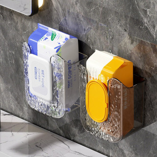 Caixa de lenços umedecidos montada na parede, design em tecido sem furos, suporte para lenços, banheiro, cozinha