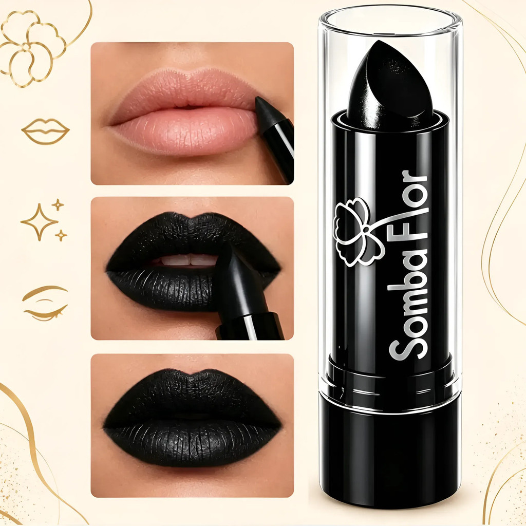 Batom Preto Somba Flor Cremoso Profissional Pigmentado Gotico — imagem 2 de 2