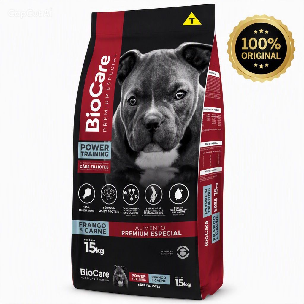 Ração BioCare Premium Especial Filhote Power Training Frango & Carne 15kg - Rápido Envio -