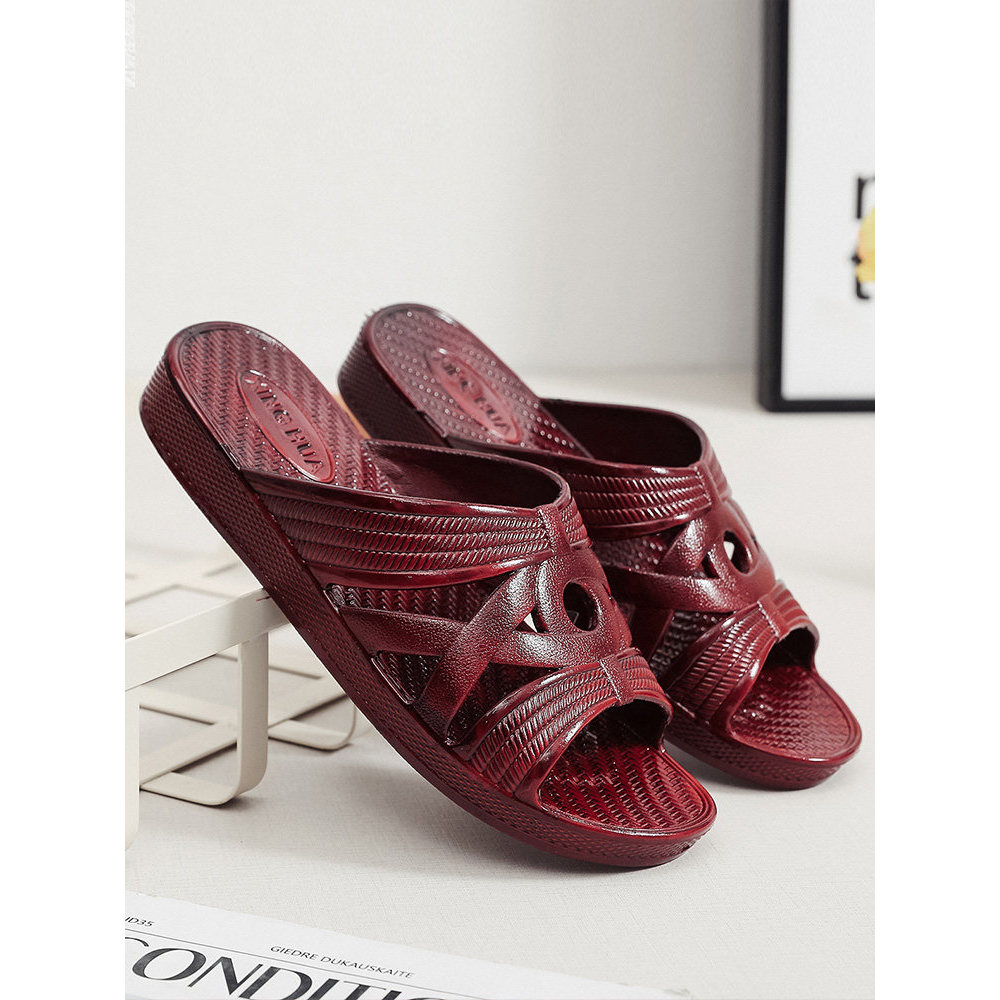 Chinelos para idosos de meia-idade mulheres verão mãe sandálias chinelos uso doméstico plana antiderrapante sapatos de ó