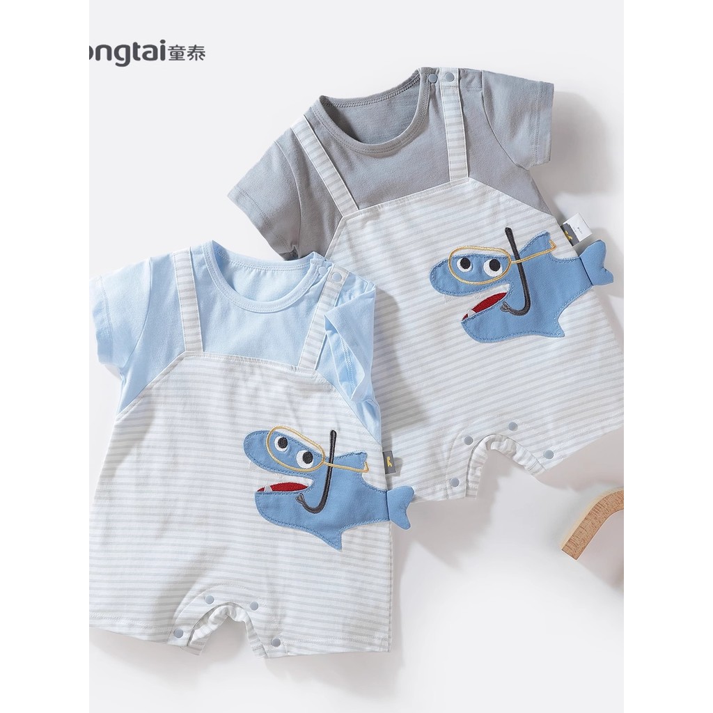 Tongtai macacão de bebê verão algodão puro estilo fino menino bebê verão classe um estilo ocidental respirável macacão a