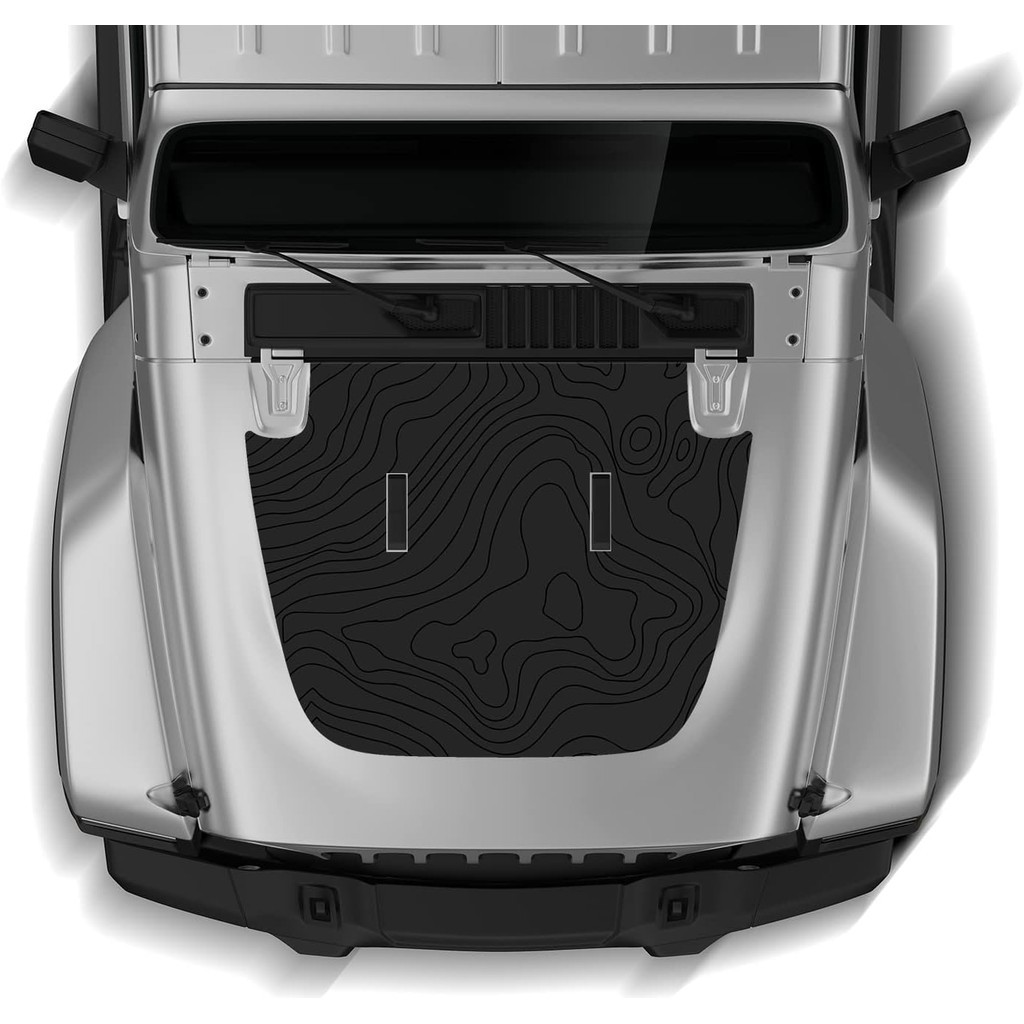 Mapa Topográfico Decalques De Capô Adesivos Designs Gráficos Compatíveis Com Jeep Wrangler JL E Gladiator JT (Mapatopogr