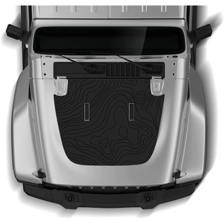 Mapa Topográfico Decalques De Capô Adesivos Designs Gráficos Compatíveis Com Jeep Wrangler JL E Gladiator JT (Mapatopogr