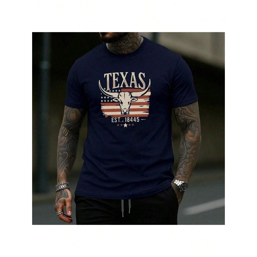 Camiseta Básica TEXAS Lançamento 100% Algodão Masculina Leve Confortavel Estiloso Primavera Verão