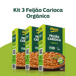 Kit 3 Feijões Carioca Orgânicos 250G Vapza