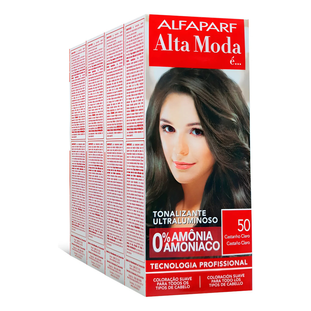 Alta Moda É Kit C/4 Tonalizantes 50 Castanho Claro 50 Castanho Claro