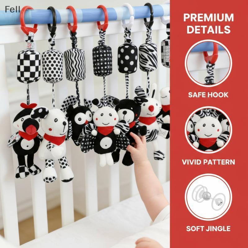 [Fel] Pendurado Chocalho Infantil Brinquedos 0 12 Meses Desenvolvimento Sensorial Animais De Pelúcia Para Berço Carrinho