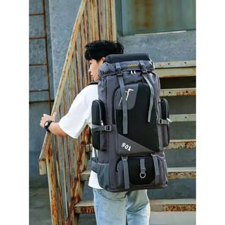 Mochila Cargueira 90L Reforçada Impermeável, Mochila de Trekking Camping Viagem Longa Duração,verde militar