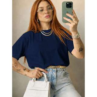 T-Shirt Feminina 100% Algodão Camiseta Básica Estilosa Leve Solta e Fresca do P ao GG