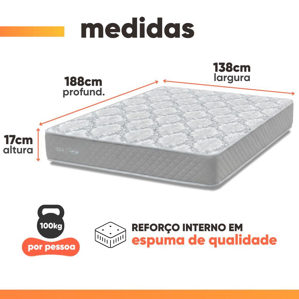 Colchão Casal Double Face 100% D33 Edén 138x188x17cm Herval - Suporta até 100kg por pessoa — imagem 2 de 2