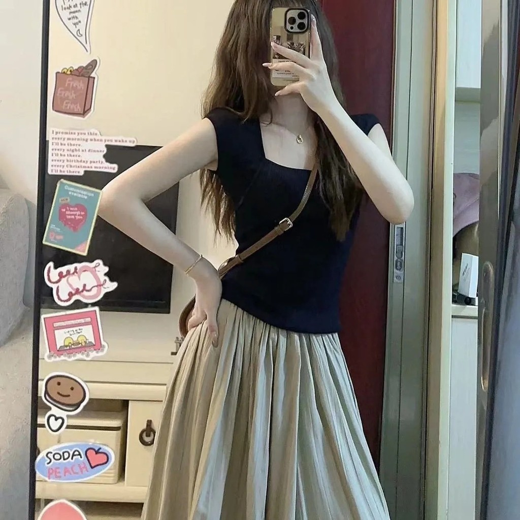 Verão combinando um conjunto completo novo estilo de viagem usar pequeno estilo ocidental reduzindo a idade lindo vestid