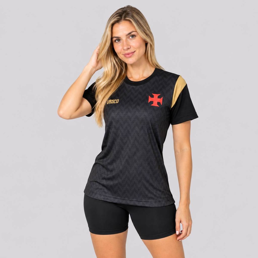 Camisa Vasco Ativo Feminina Preta — imagem 2 de 2