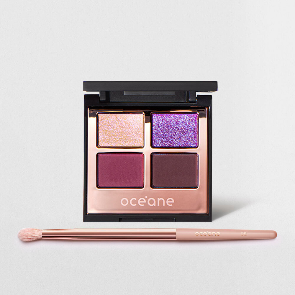 Kit Paleta de Sombras Night Glam Océane Edition + Pincel para Sombra Ocn8 (2 Produtos)