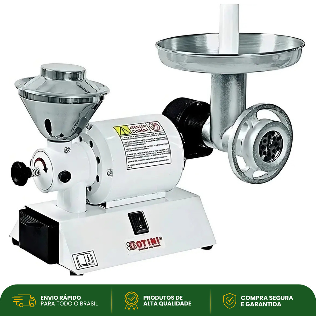Moedor De Carne E Café Elétrico Botini B5509 1/3CV Bivolt Para Linguiça