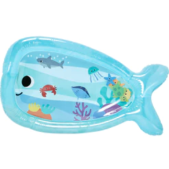 Tapete Sensorial para Tummy Time Splash Inflável Água Bichinhos Coloridos Flutuantes - Buba