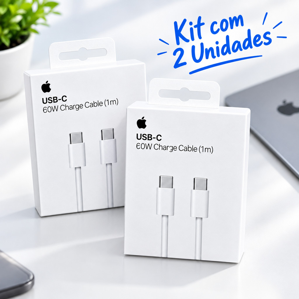 Kit 2 Cabo Tipo C Carregador Ultra Rápido 1 metro Resistente Nylon Anti quebra