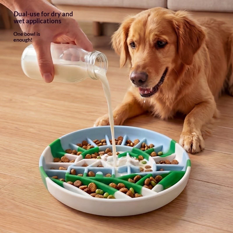 Tigela de silicone para animais de estimação, suprimentos para animais de estimação, tapete de comida lenta para animais