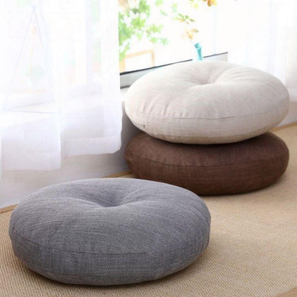 Imagem Almofada De Meditação SODYX Zafu , Grande De Linho , Cama Redonda Grossa De Cor Sólida