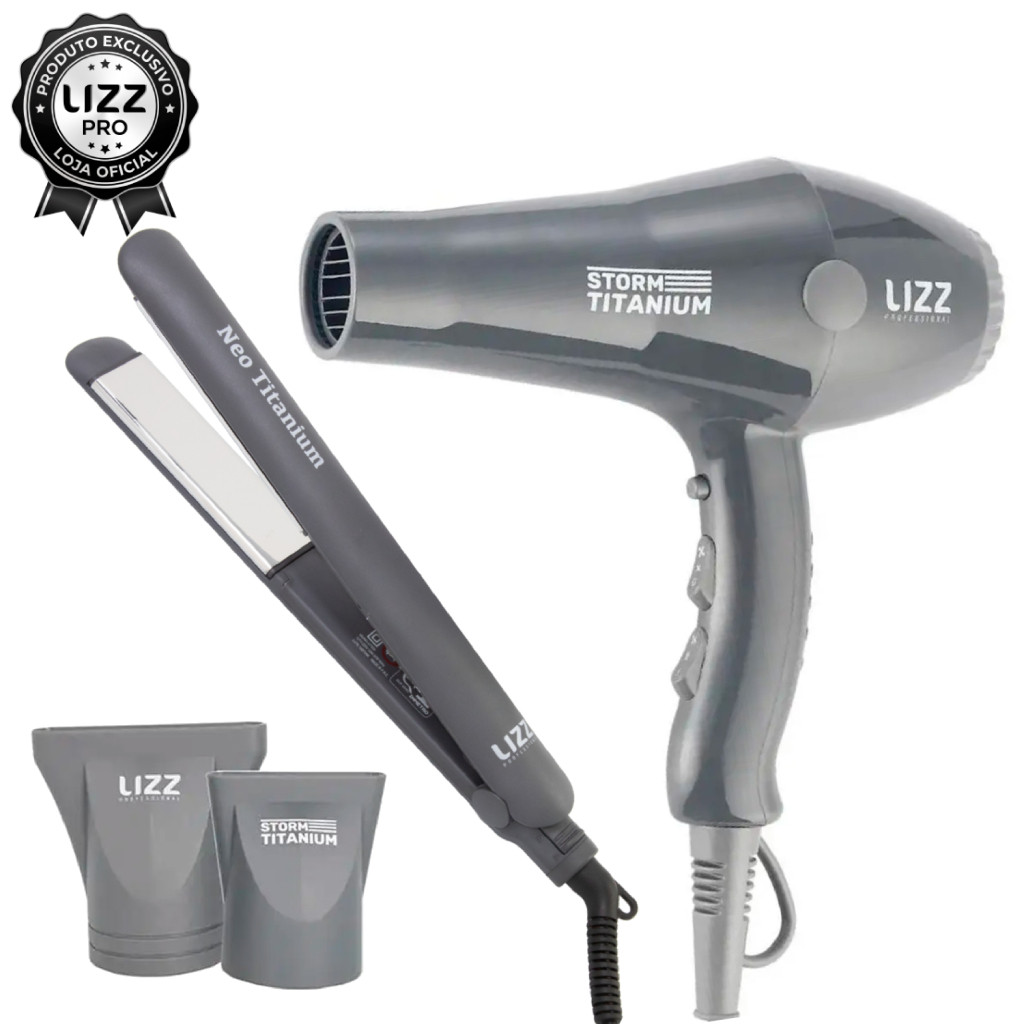 Kit Profissional Secador Storm Titanium + Chapinha Neo Titanium 450°F - Lizz Pro
