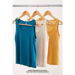Kit 3 Regatas Feminina Básicas Alças Largas Marialícia Sortido
