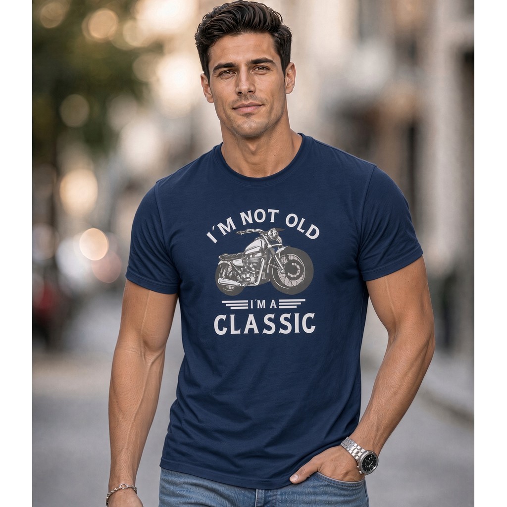 Camiseta Masculina Estampada Moto Gola Redonda Manga Curta Tecido Algodão Casual Verão Confortável Moda Masculina