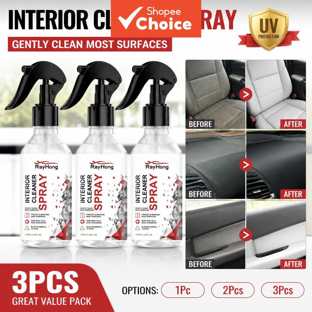 Spray De Espuma Para Limpeza De Carro , 100ml , Profunda , Assentos De Painel , Remove Graxa De Sujeira , Perfume Refres