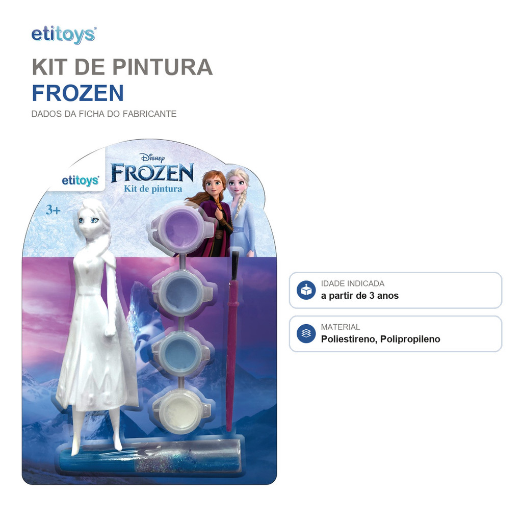 Kit Pintura Infantil Frozen Elsa 4 Peças Etitoys — imagem 2 de 2