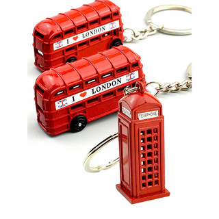 Chaveiro criativo para cabine telefônica, ônibus de londres, pingente tridimensional, vermelho britânico, ônibus de dois