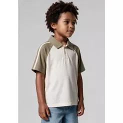 Polo Infantil Menino Manga Raglan Contrastante
