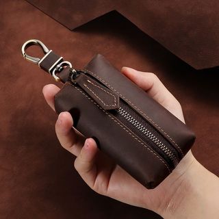26 Nova bolsa de couro legítimo para chaves, couro Crazy Horse, bolsa de cintura masculina retrô, universal para e 