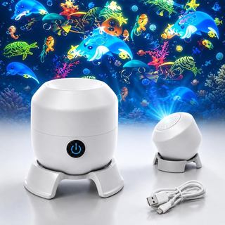 Luz Projetora Oceano 5D, 360 °   Luz Noturna Rotativa para Quartos de Crianças