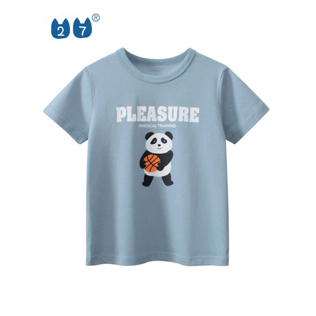 27 crianças versão coreana roupas infantis urso médio dos desenhos animados em torno do pescoço de manga curta camiseta 