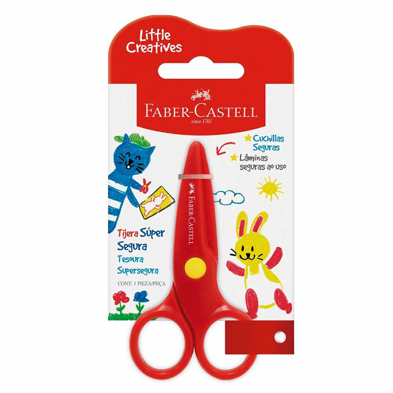 Tesoura escolar Little Creatives Vermelha 180123 com 1 unidade Faber-Castell
