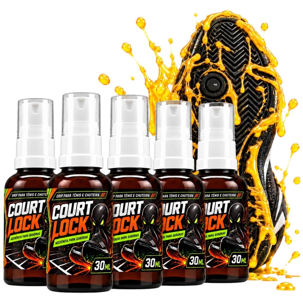 Kit 5 Spray 30ml Grip Tênis Grude Total Chuteira Salão Futebol Futsal Quadra Madeira