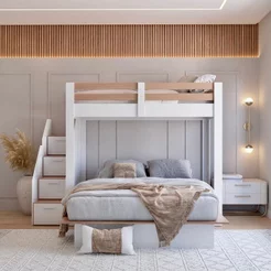Beliche Casal Family Star Plus Casatema MadeiraOriginals Branco/Amadeirado Montana