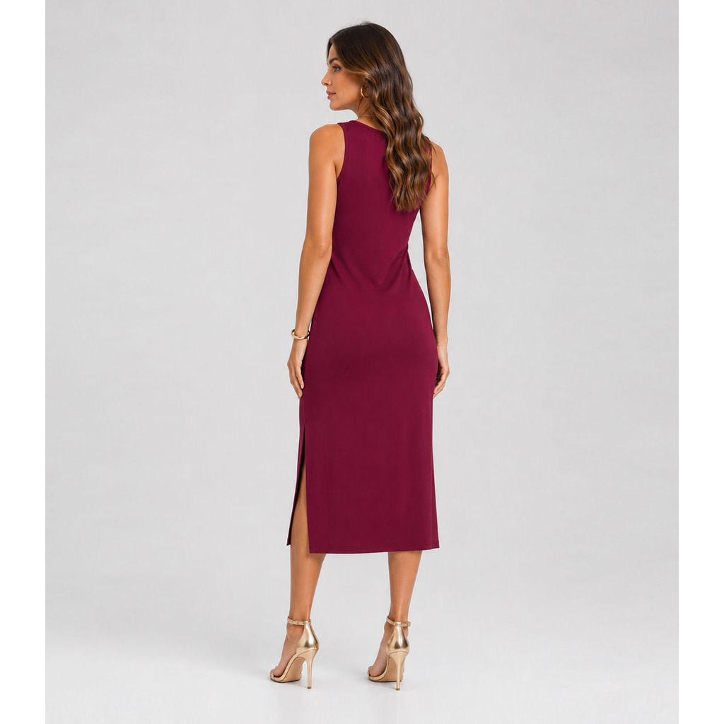 Vestido Midi Feminino Select Vermelho — imagem 2 de 2