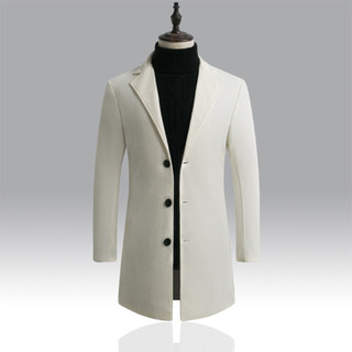 Jaqueta Masculina Com Peito Único , Comprimento Médio , Lapela Justa , Trench Coat