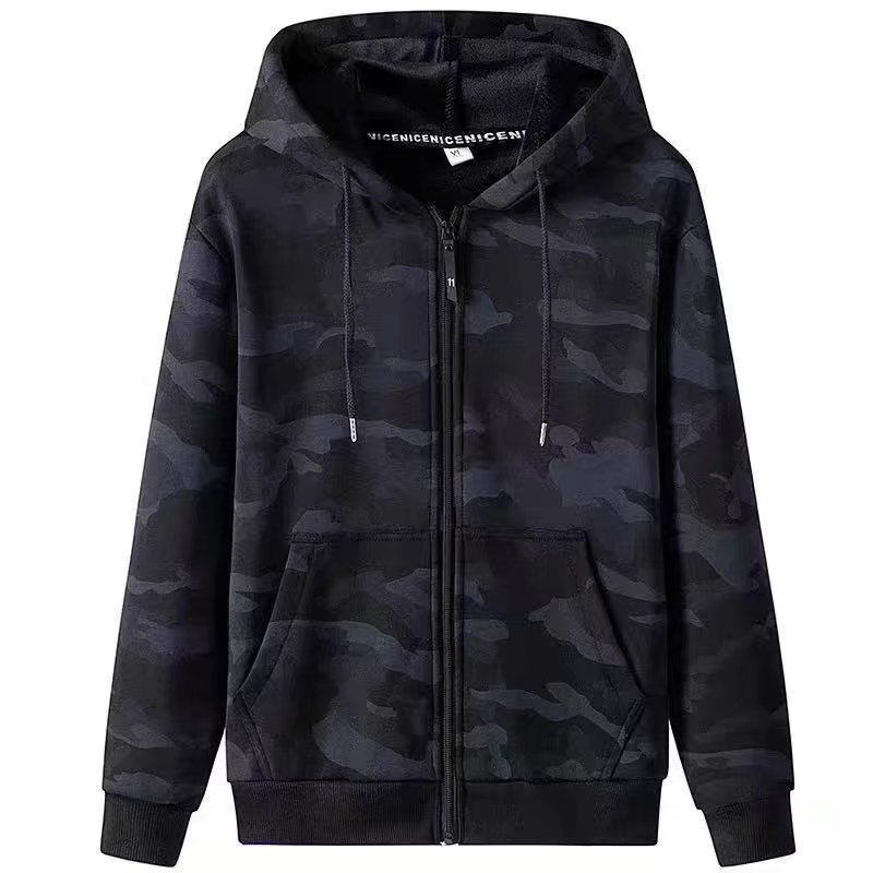 Esportes moletom com capuz masculino 2025 primavera outono adolescente versão coreana camuflagem All-Match exterior Wear