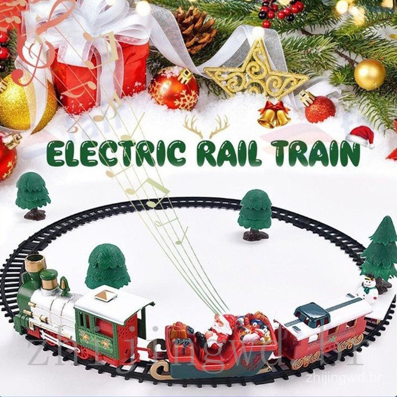Decorações de Natal Trem Elétrico de Natal Brinquedo Sem Música Carro Papai Noel Decoração de Árvore Conjunto de Modelos