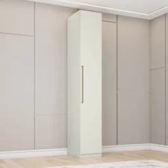 Guarda Roupa 1 Porta Predileto Branco/Areia Areia