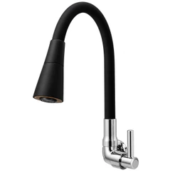 TORNEIRA GOURMET FLEXíVEL COZINHA LUXO 2 JATOS PRETO PAREDE