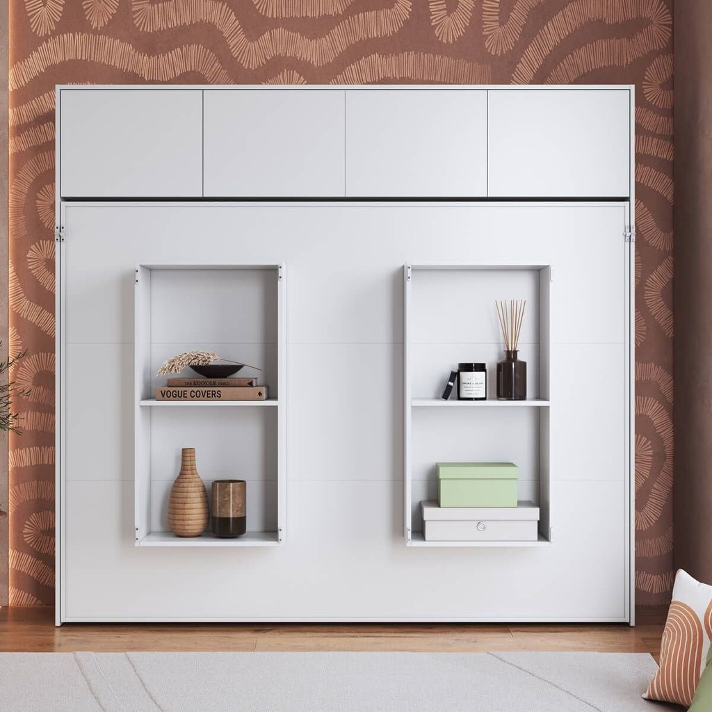 Cama Casal Articulável Horizontal com Portas 140 Hanover Yescasa Branco Branco · foto 2