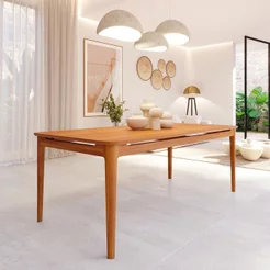 Mesa de Jantar 8 Lugares 210cm Miriti CabeCasa MadeiraOriginals Marrom/Caramelo 210