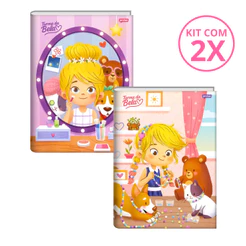 Kit Com 02 Cadernos Brochura 80 Folhas Turma da Bela - Jandaia