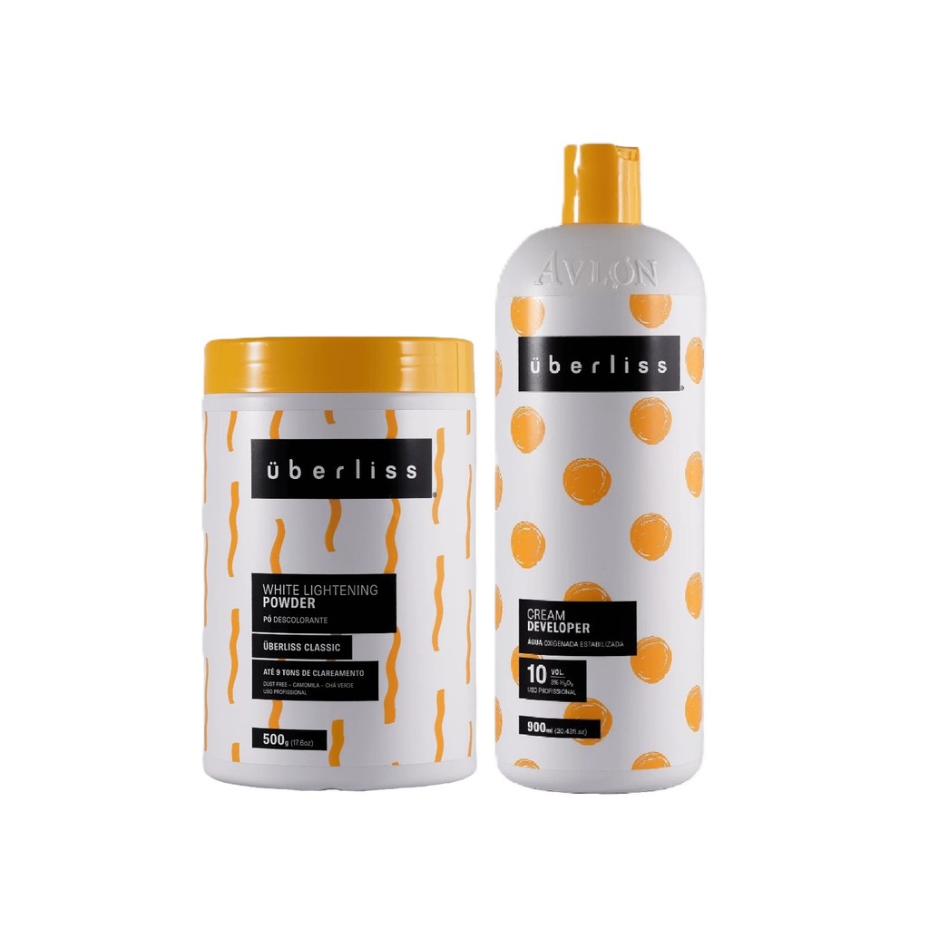 Kit Avlon Uberliss - White Lightening Powder Pó descolorante 500g + Água Oxigenada Estabilizada 10 Vol. 900ml